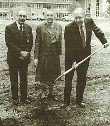 Dr. William L. Giles, president, Mississippi State University with Mr. and Mrs. Cully A. Cobb groundbreaking