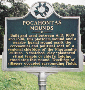 Pocahontas Mouns historical marker